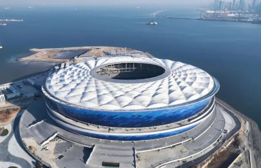 PTFE屋面+ETFE外立面，大連梭魚灣足球場(chǎng)賞析